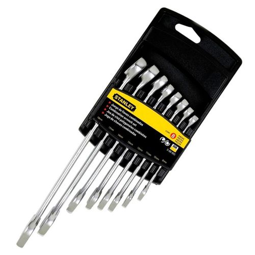 LLAVE MIXTA JGO X 8 PZAS MILIMETRICAS 8 - 19MM STANLEY 88-855
