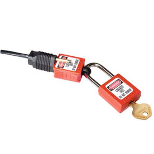 BLOQUEO PARA INTERRUPTOR TABLERO DIN/ISO BLOQUEADOR UNIVERSAL MASTER LOCK S2394 - ROJO