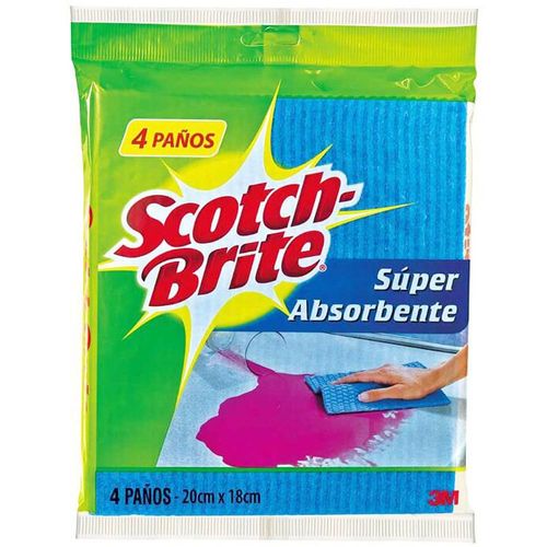 PA?O ABSORBENTE 20 X 18 CMT PACK 4 UND SCOTCH-BRITE